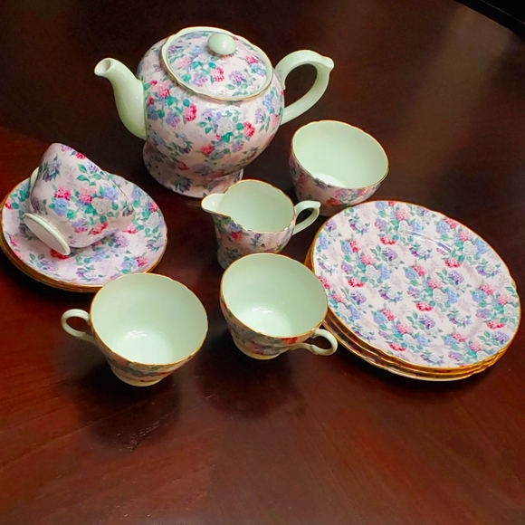 Shelly ヴィンテージ ティーセット VINTAGE 1950 SHELLY SUMMER GLORY CHINTZ TEA SET FOR 3